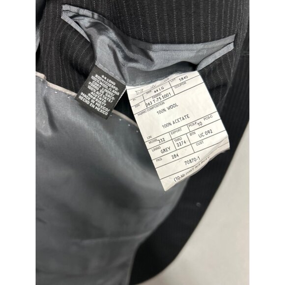 J. Ferrar Mens 2-Piece Pinstripe Wool Suit Jacket & Pants Size 44L - Picture 6 of 12